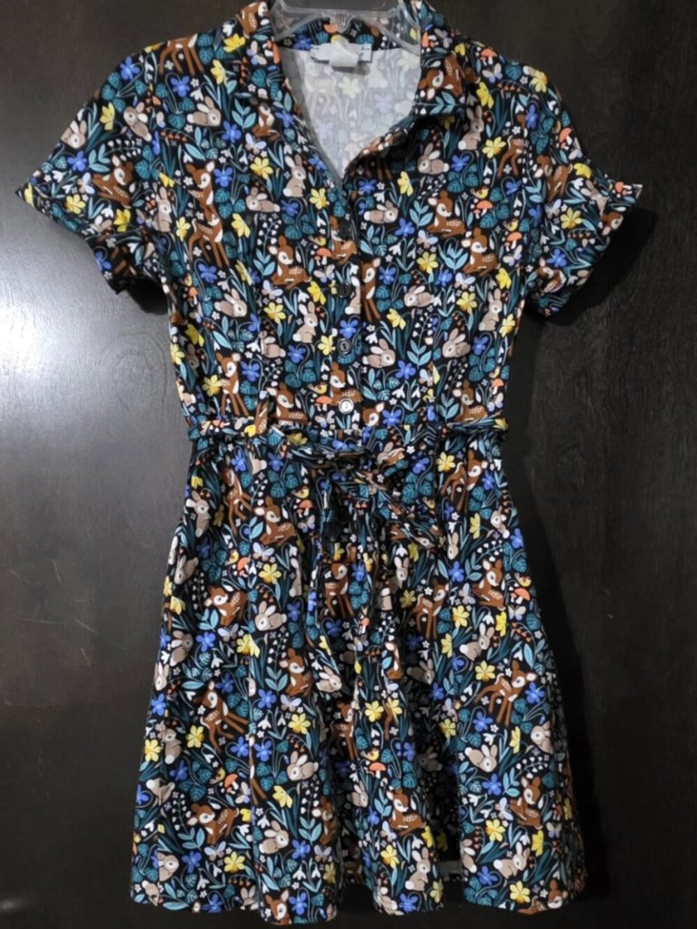 Eva Rose Woodland Print Flare Mini Shirt Dress Size Medium